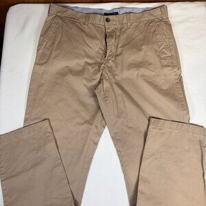 Tommy Hilfiger Flat Front Chino Pants Men's 38x34 Khaki Cotton Blend